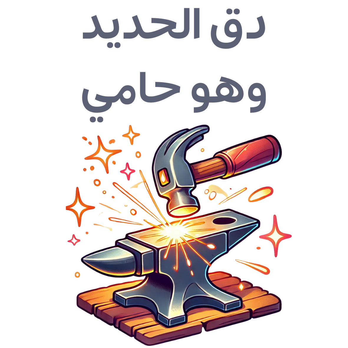 Strike the iron while it’s hot Arabic proverb Sticker