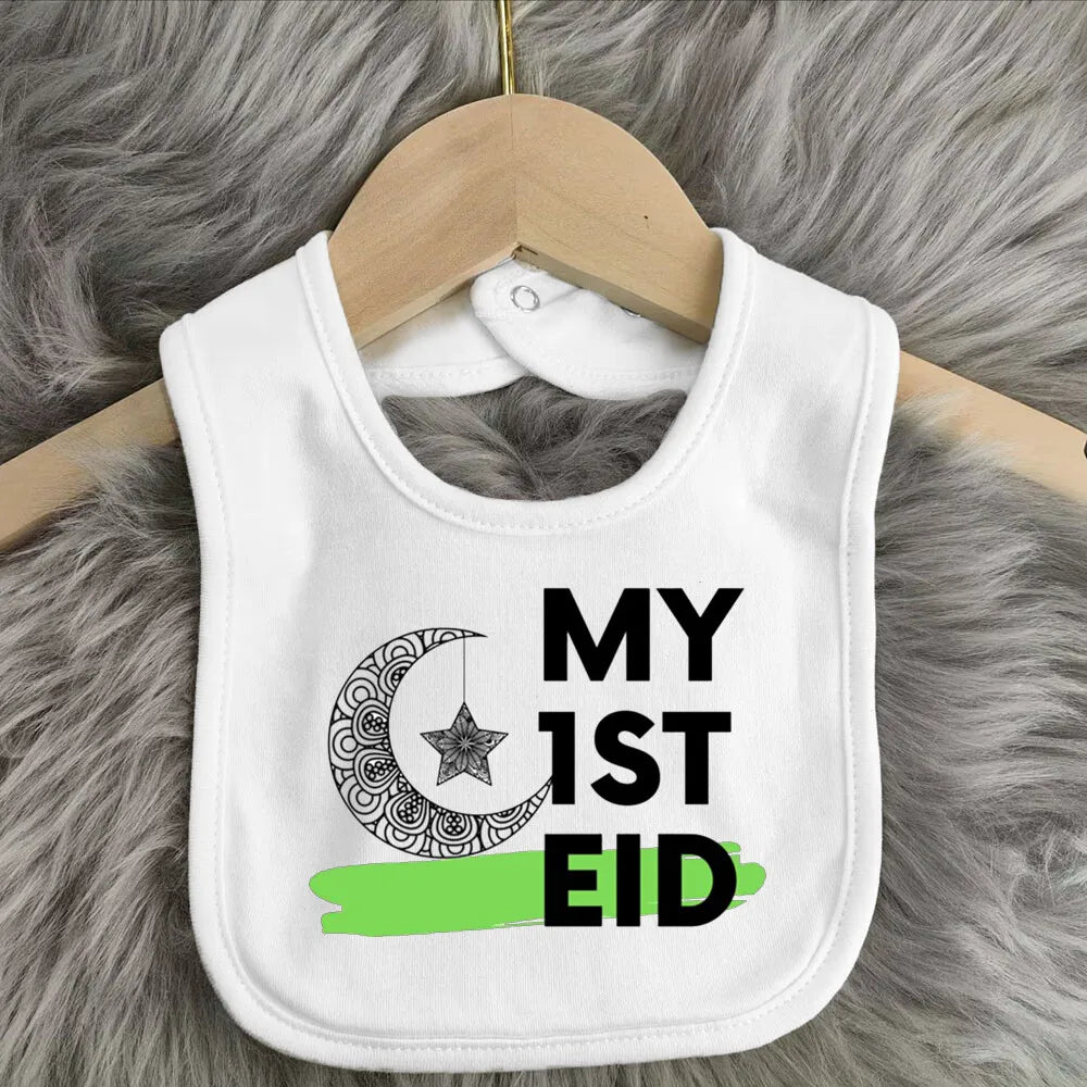 My First Eid & Ramadan Baby Bib – Adorable Keepsake for Boys & Girls - Arabic Vibes by Rolla