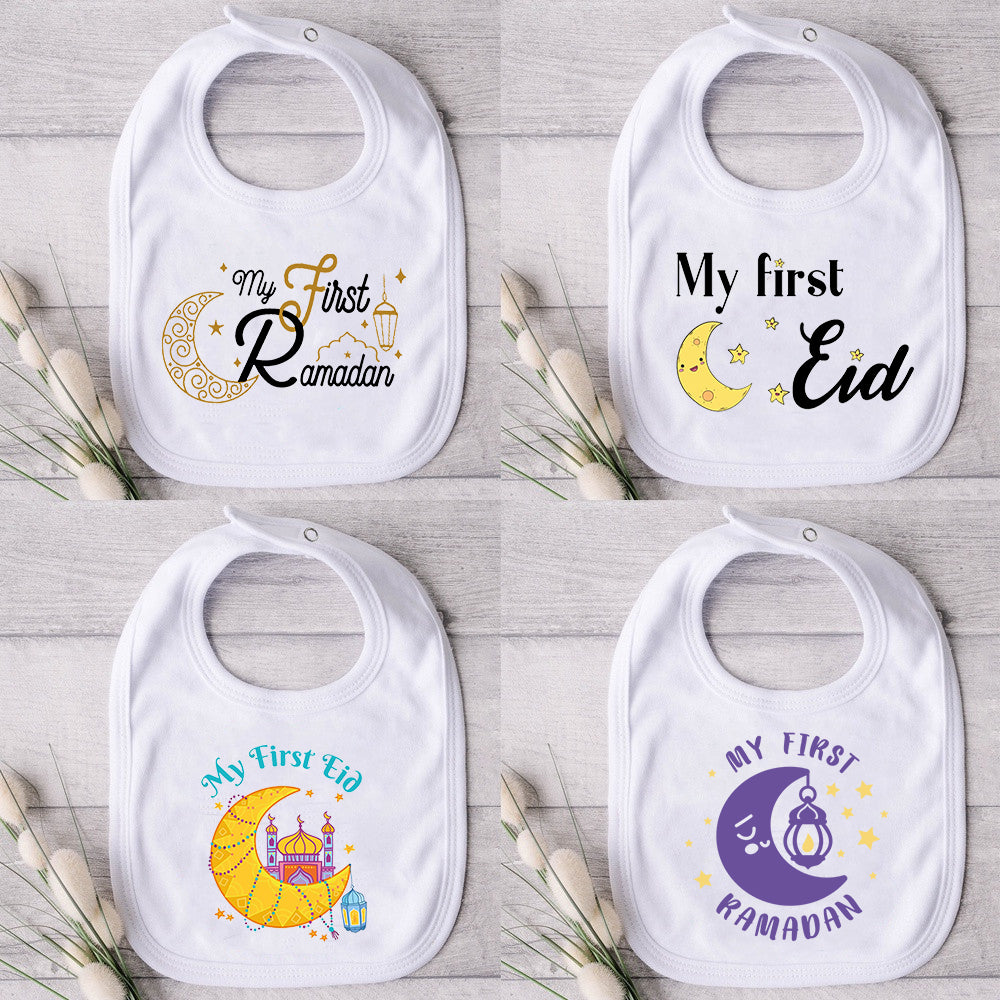 My First Eid & Ramadan Baby Bib – Adorable Keepsake for Boys & Girls - Arabic Vibes by Rolla