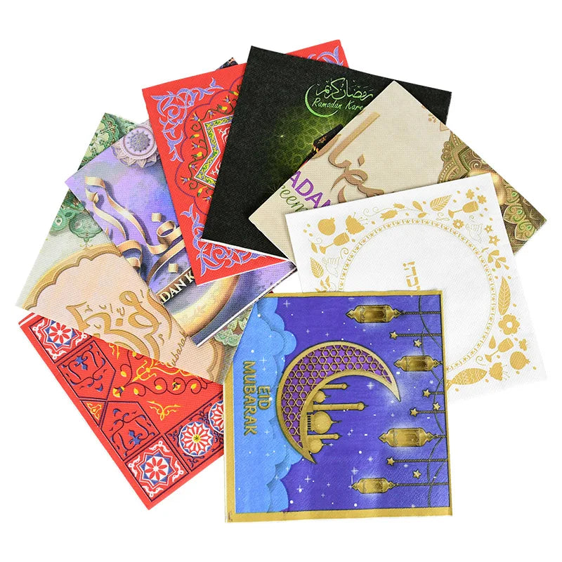 Elegant Eid Mubarak Napkins – Perfect for Ramadan & Eid Table Decor - Arabic Vibes by Rolla