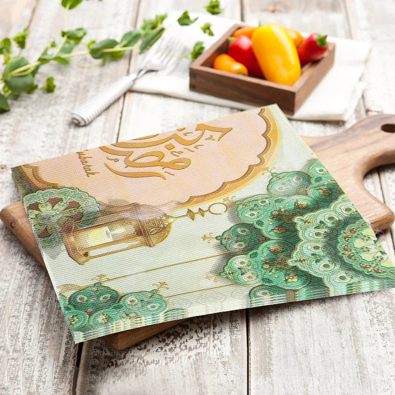 Elegant Eid Mubarak Napkins – Perfect for Ramadan & Eid Table Decor - Arabic Vibes by Rolla