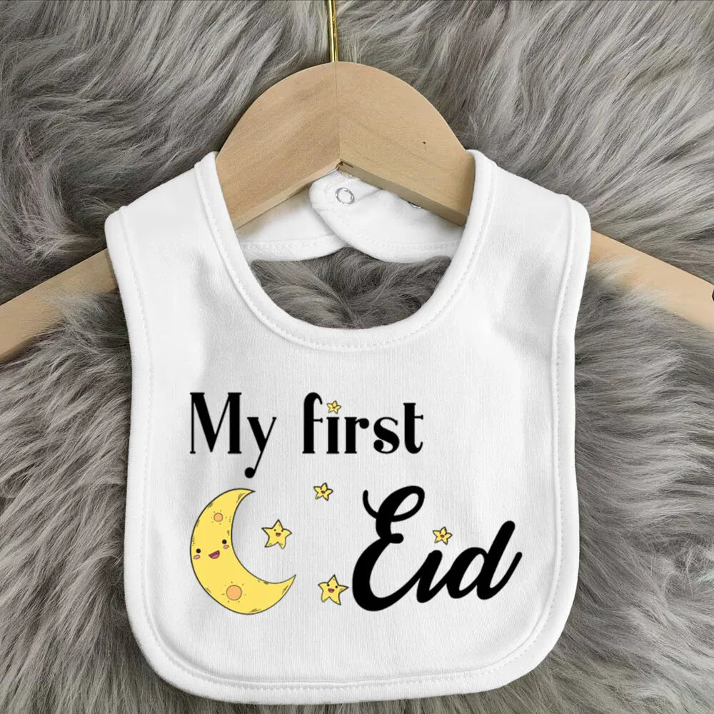 My First Eid & Ramadan Baby Bib – Adorable Keepsake for Boys & Girls - Arabic Vibes by Rolla