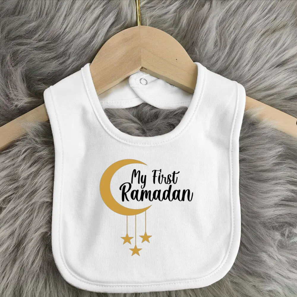 My First Eid & Ramadan Baby Bib – Adorable Keepsake for Boys & Girls - Arabic Vibes by Rolla