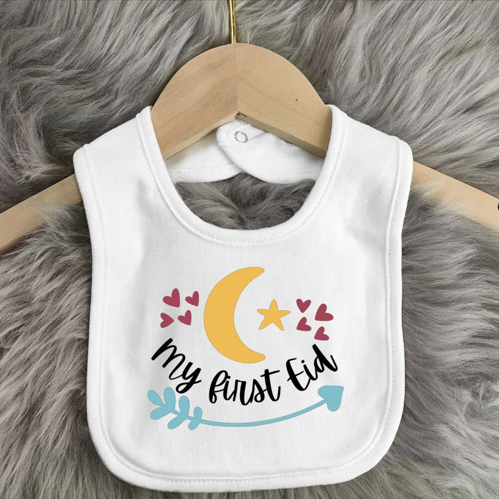 My First Eid & Ramadan Baby Bib – Adorable Keepsake for Boys & Girls - Arabic Vibes by Rolla