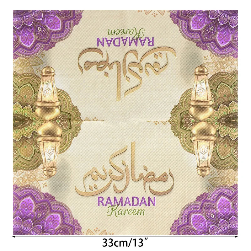 Elegant Eid Mubarak Napkins – Perfect for Ramadan & Eid Table Decor - Arabic Vibes by Rolla