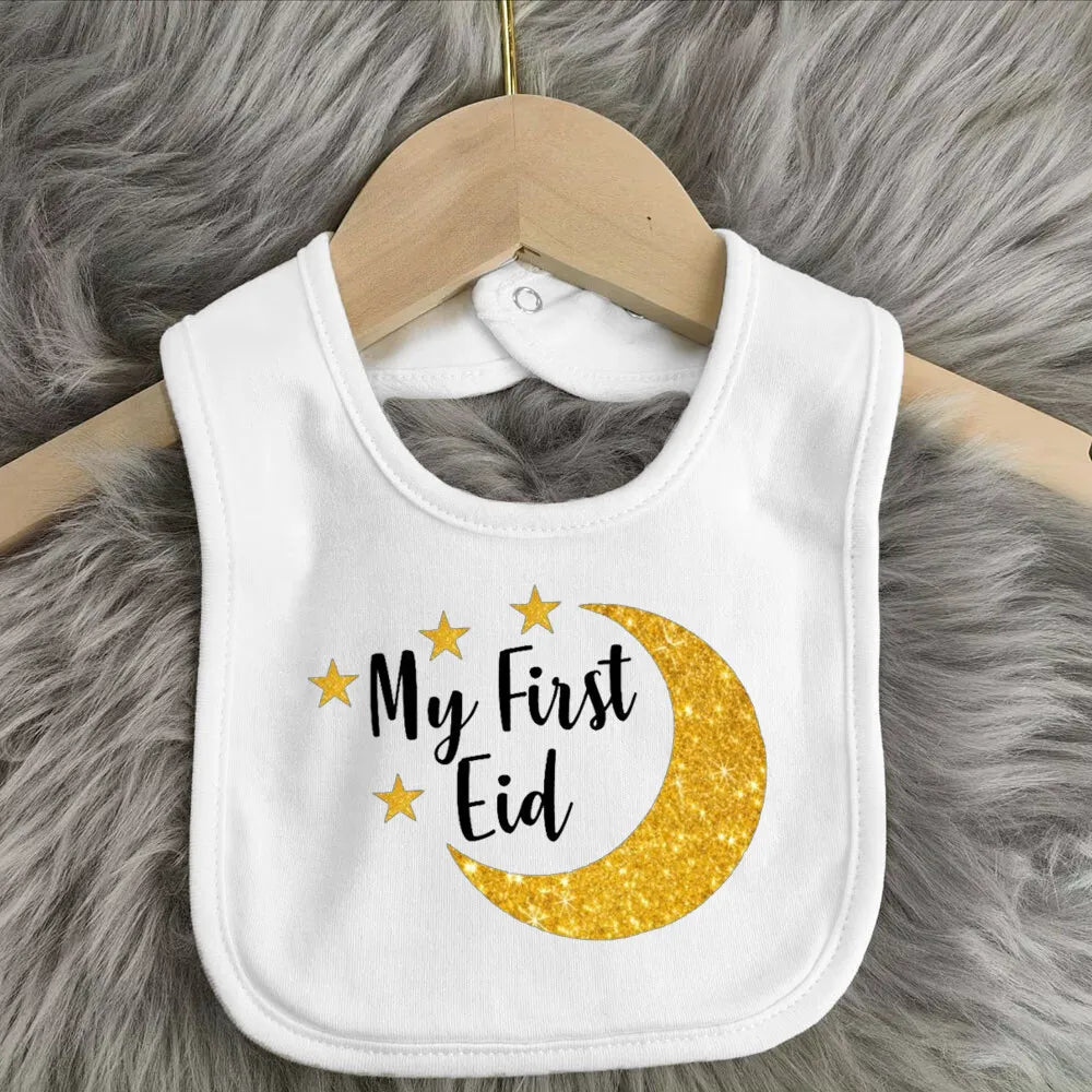 My First Eid & Ramadan Baby Bib – Adorable Keepsake for Boys & Girls - Arabic Vibes by Rolla