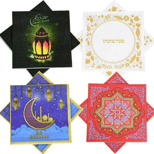 Elegant Eid Mubarak Napkins – Perfect for Ramadan & Eid Table Decor - Arabic Vibes by Rolla