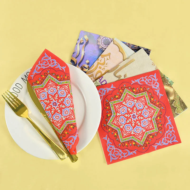 Elegant Eid Mubarak Napkins – Perfect for Ramadan & Eid Table Decor - Arabic Vibes by Rolla