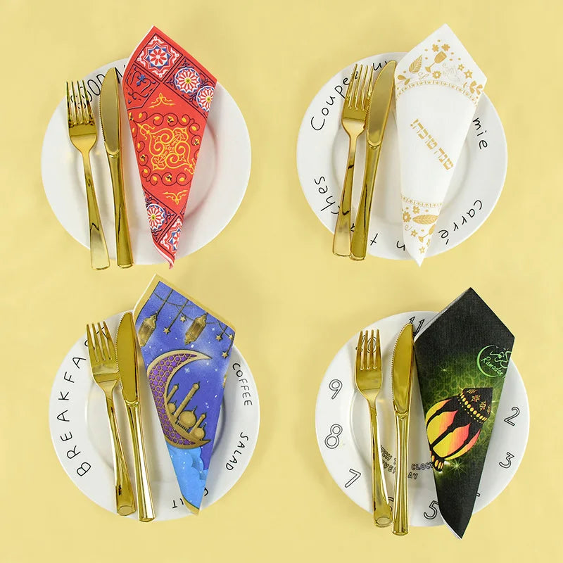 Elegant Eid Mubarak Napkins – Perfect for Ramadan & Eid Table Decor - Arabic Vibes by Rolla