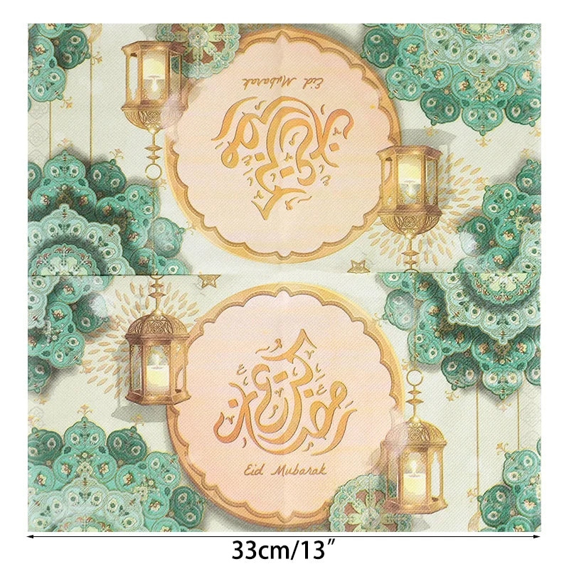 Elegant Eid Mubarak Napkins – Perfect for Ramadan & Eid Table Decor - Arabic Vibes by Rolla