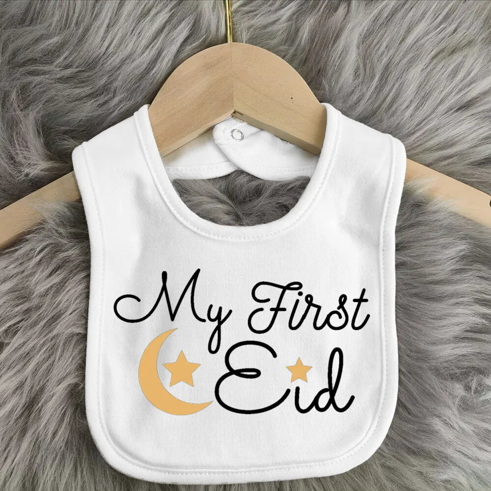 My First Eid & Ramadan Baby Bib – Adorable Keepsake for Boys & Girls - Arabic Vibes by Rolla