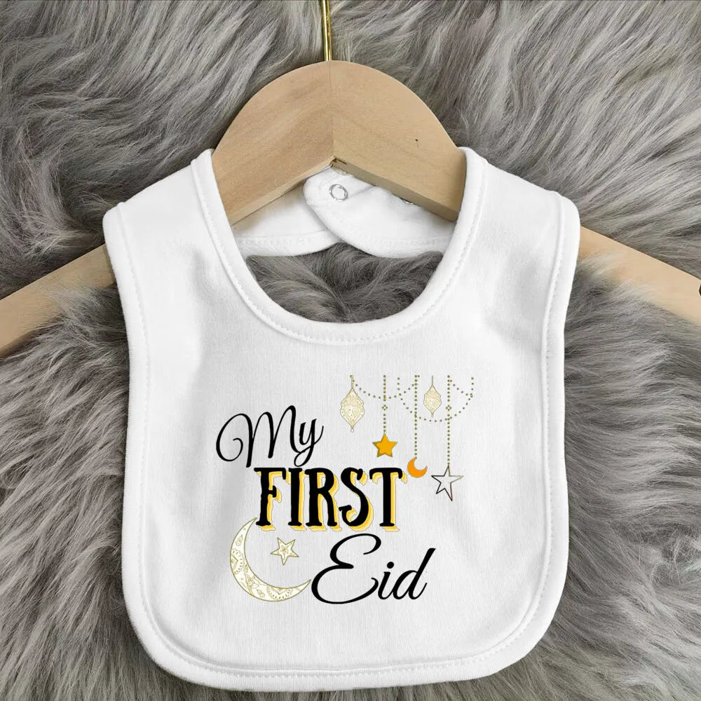 My First Eid & Ramadan Baby Bib – Adorable Keepsake for Boys & Girls - Arabic Vibes by Rolla