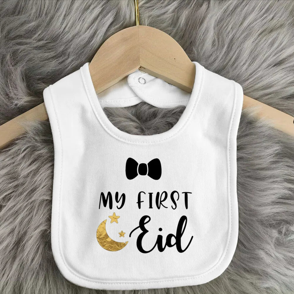 My First Eid & Ramadan Baby Bib – Adorable Keepsake for Boys & Girls - Arabic Vibes by Rolla