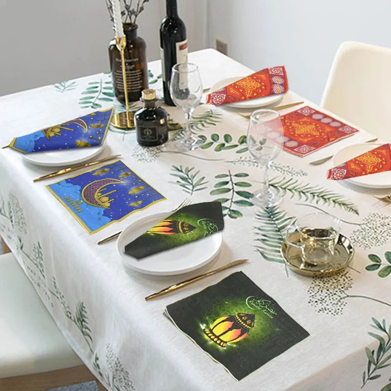 Elegant Eid Mubarak Napkins – Perfect for Ramadan & Eid Table Decor - Arabic Vibes by Rolla