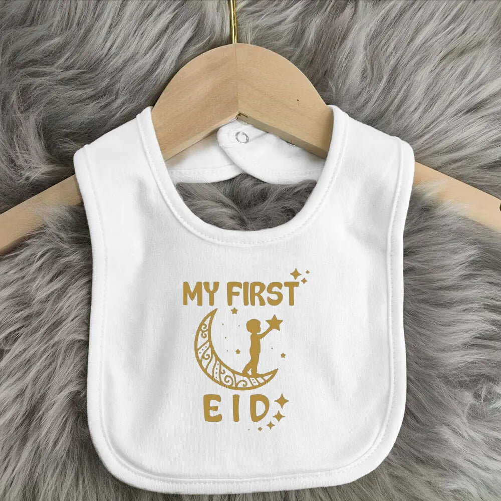 My First Eid & Ramadan Baby Bib – Adorable Keepsake for Boys & Girls - Arabic Vibes by Rolla