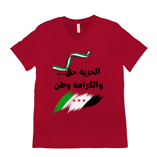 Freedom is a Right, Dignity is a Homeland - الحرية حق… والكرامة وطن - Syria T-Shirts