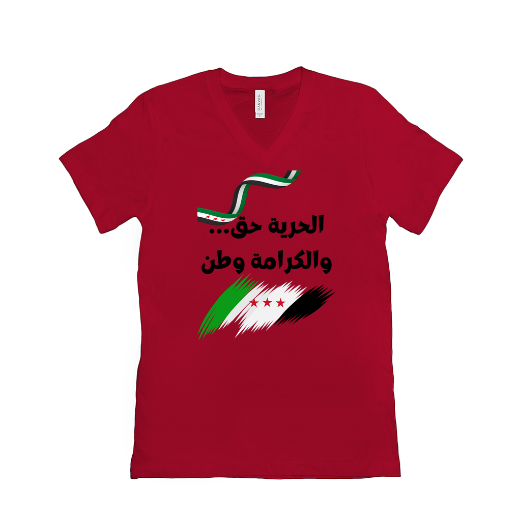 Freedom is a Right, Dignity is a Homeland - الحرية حق… والكرامة وطن - Syria T-Shirts