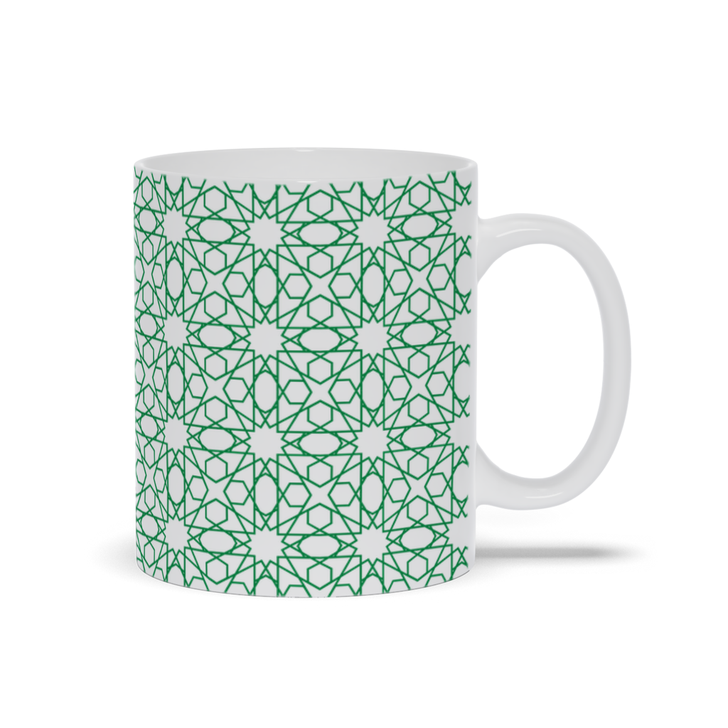 Symmetry in Style - Green Islamic Pattern Mugs