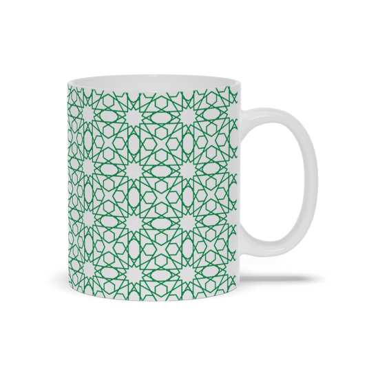 Symmetry in Style - Green Islamic Pattern Mugs