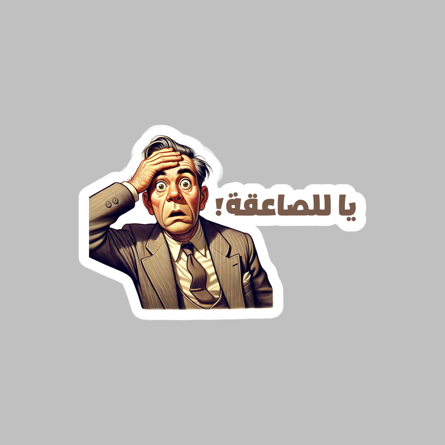 Shocking Moment Sticker Funny Old Egyptian Meme (Youssef Wahba) Sticker